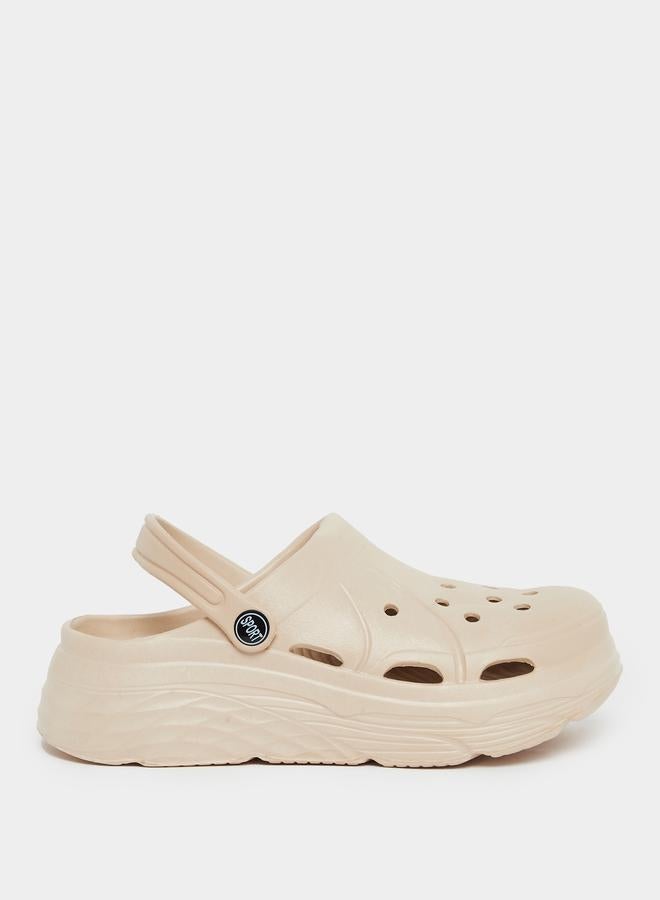 Styli Women Beige Comfort Clogs - Image 1